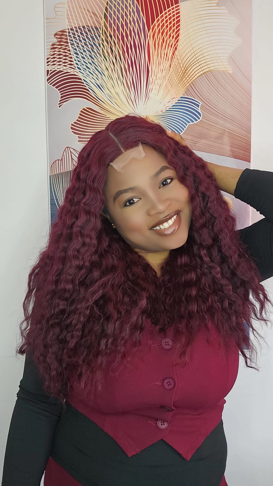 Burgundy deep wave sdd 2x4 closure