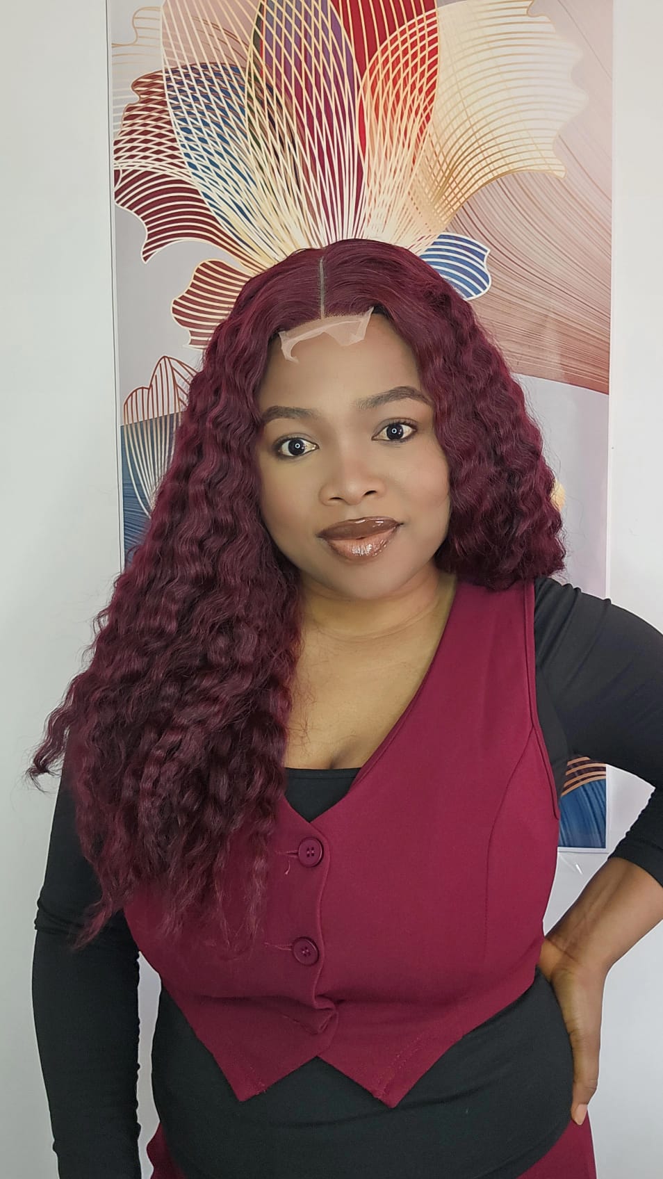 Burgundy deep wave sdd 2x4 closure