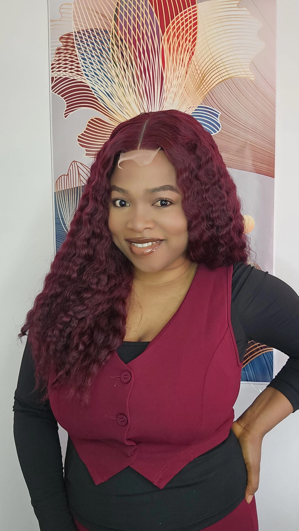 Burgundy deep wave sdd 2x4 closure
