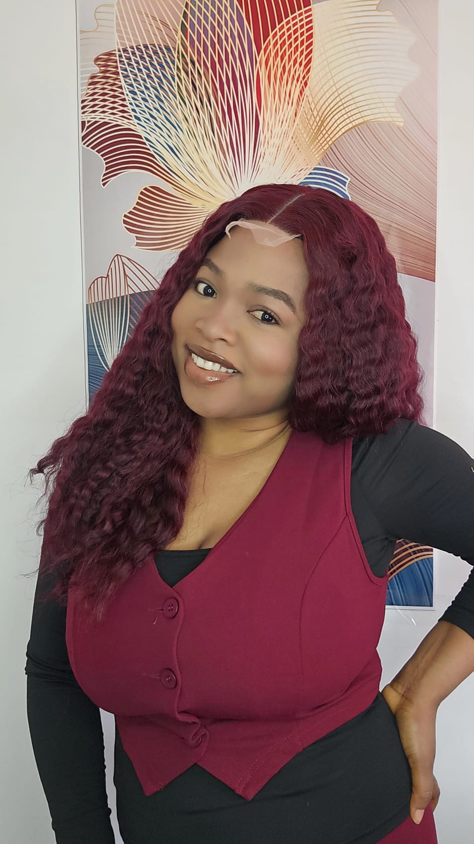 Burgundy deep wave sdd 2x4 closure