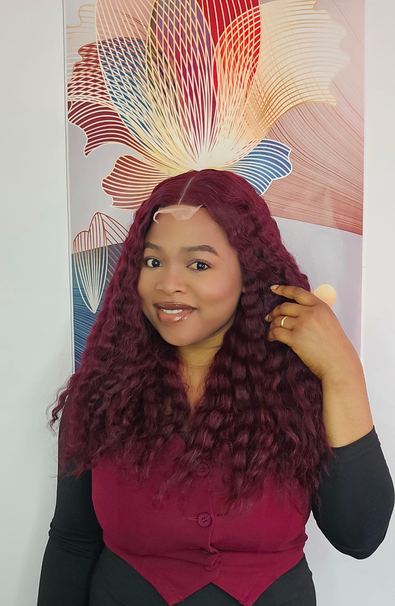 Burgundy deep wave sdd 2x4 closure