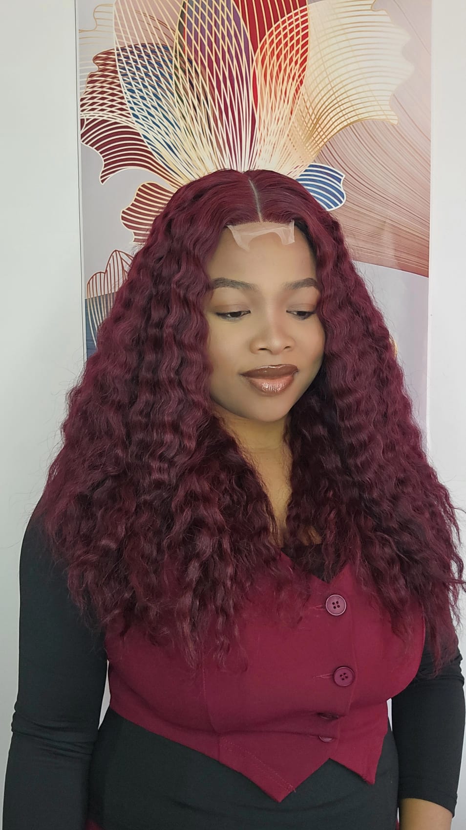 Burgundy deep wave sdd 2x4 closure