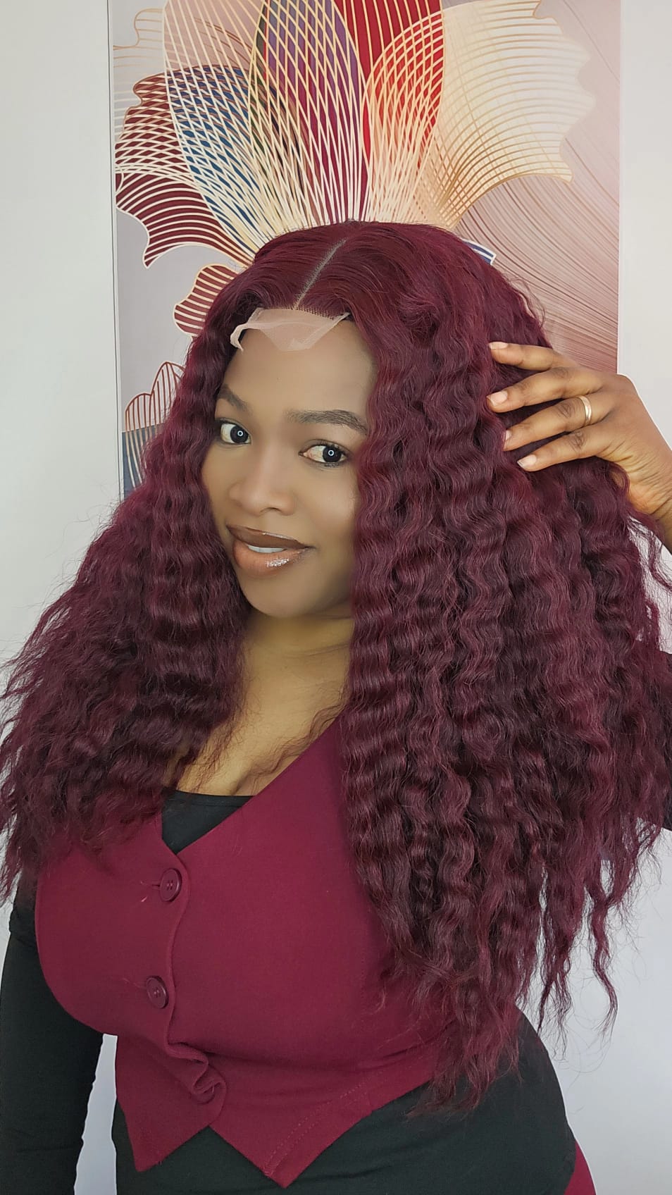 Burgundy deep wave sdd 2x4 closure