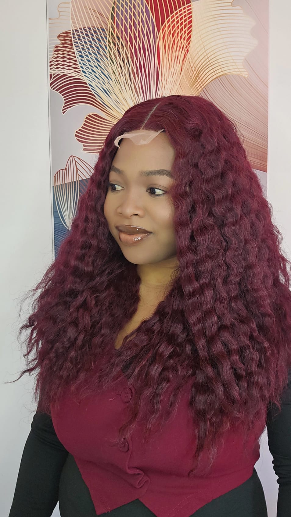 Burgundy deep wave sdd 2x4 closure