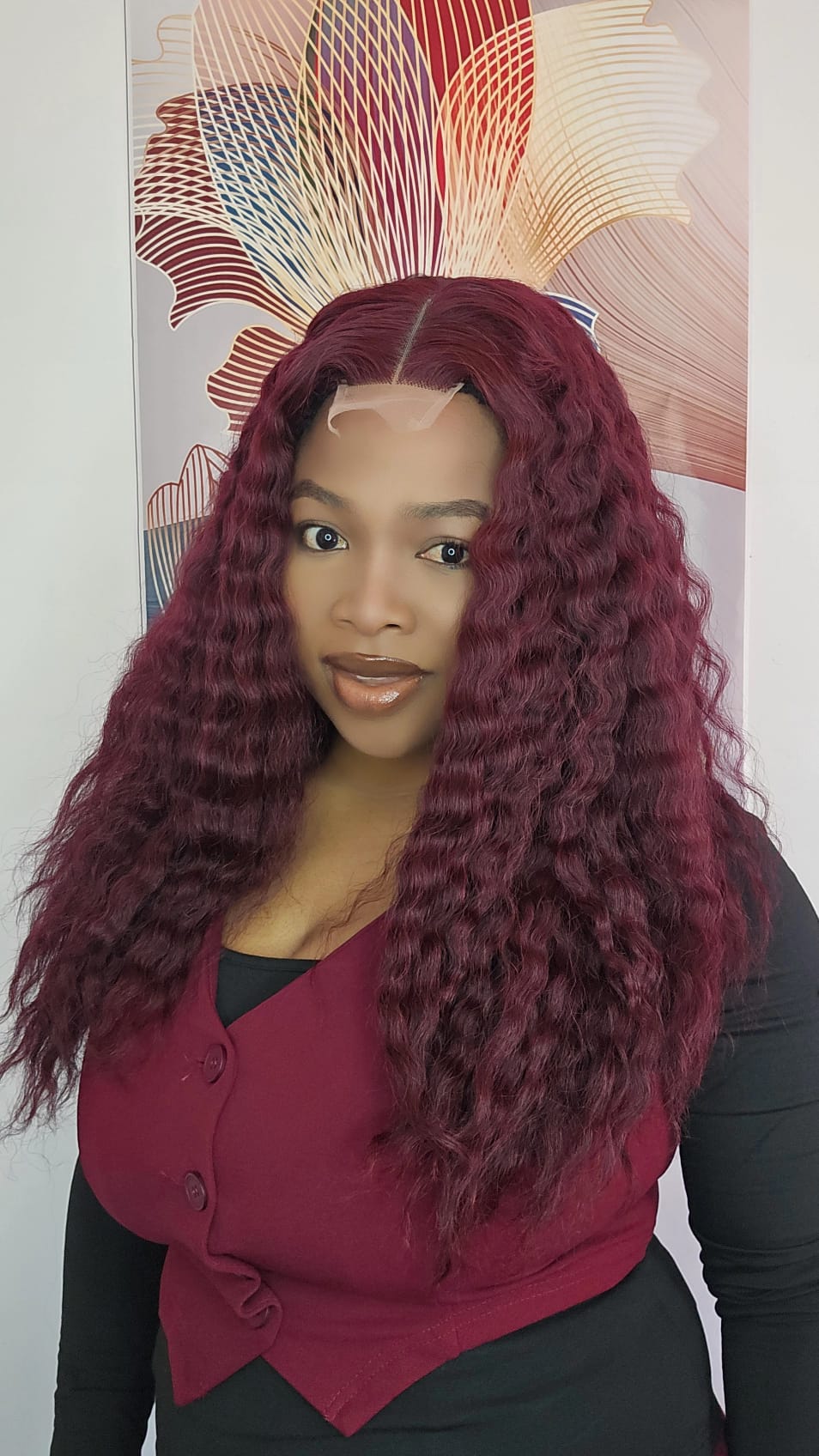 Burgundy deep wave sdd 2x4 closure