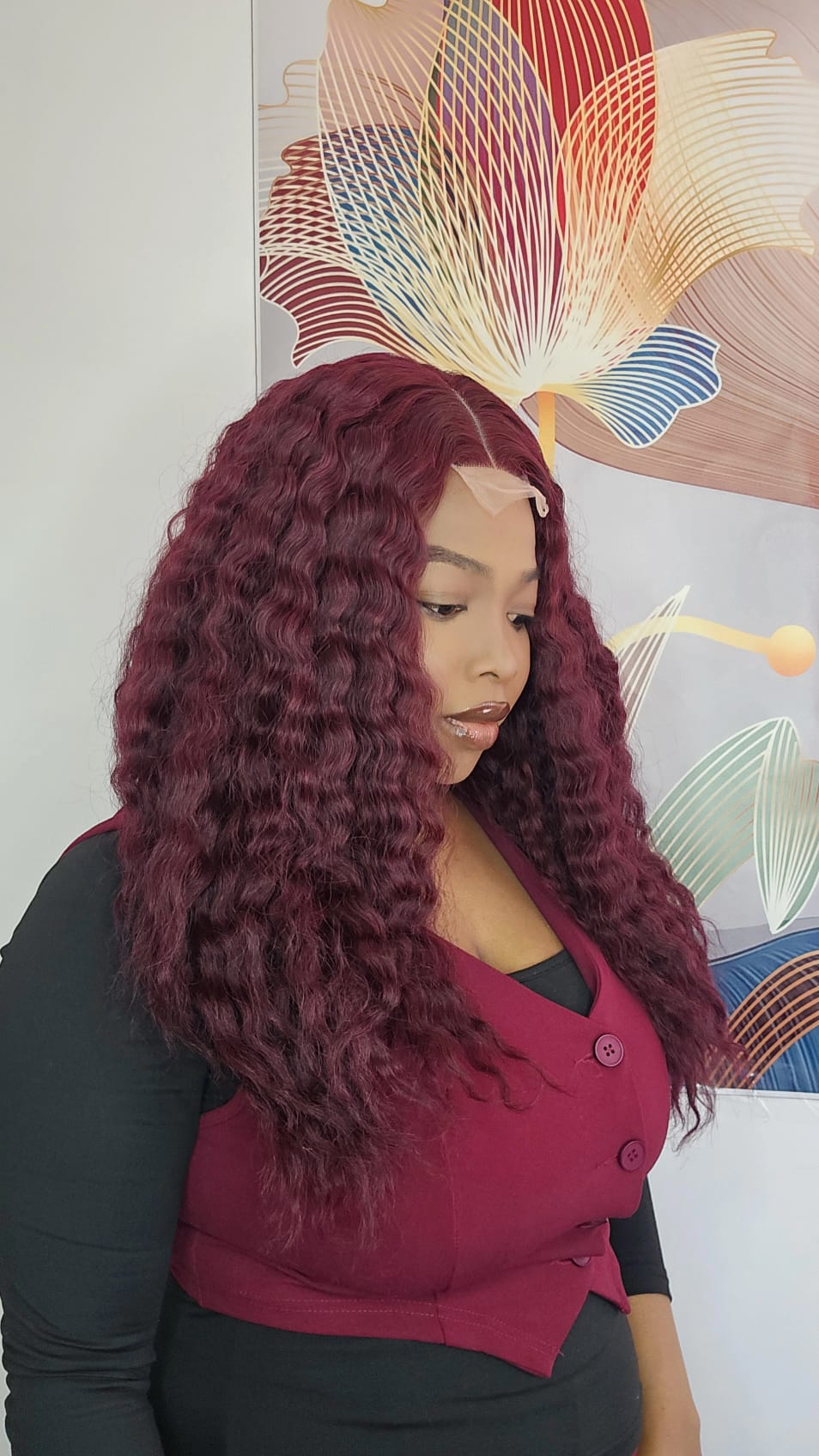 Burgundy deep wave sdd 2x4 closure