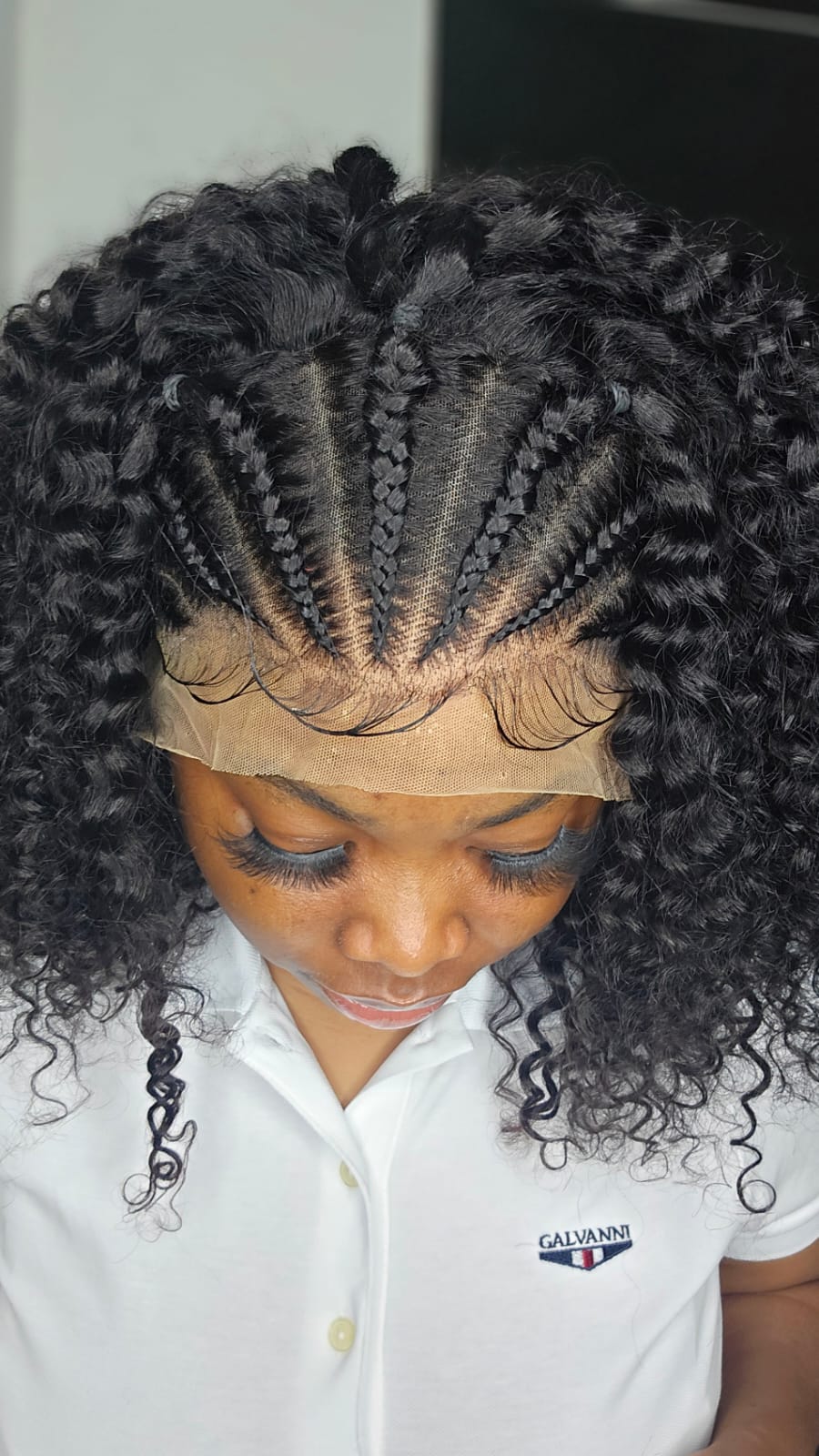 13x4 Lace Front Wig Deep Curl Braided Wigs Human Hair Wig