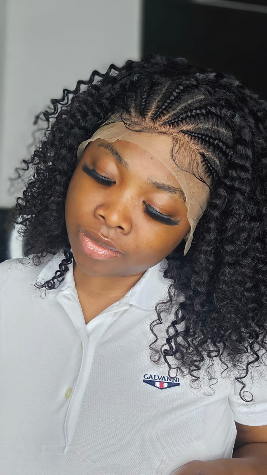 13x4 Lace Front Wig Deep Curl Braided Wigs Human Hair Wig