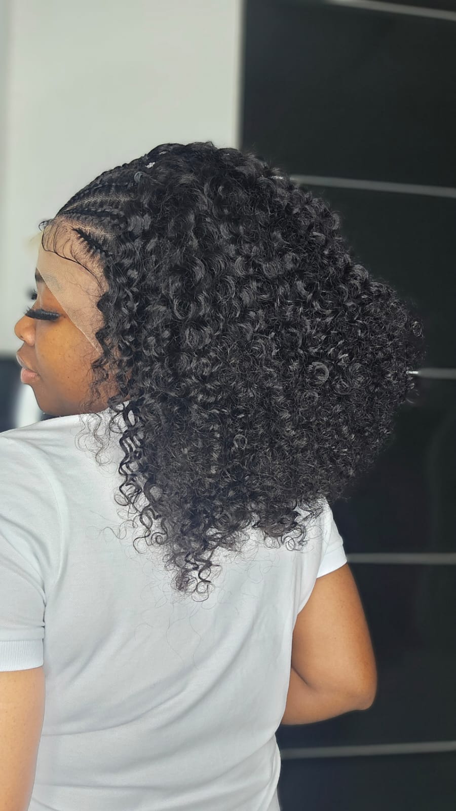 13x4 Lace Front Wig Deep Curl Braided Wigs Human Hair Wig
