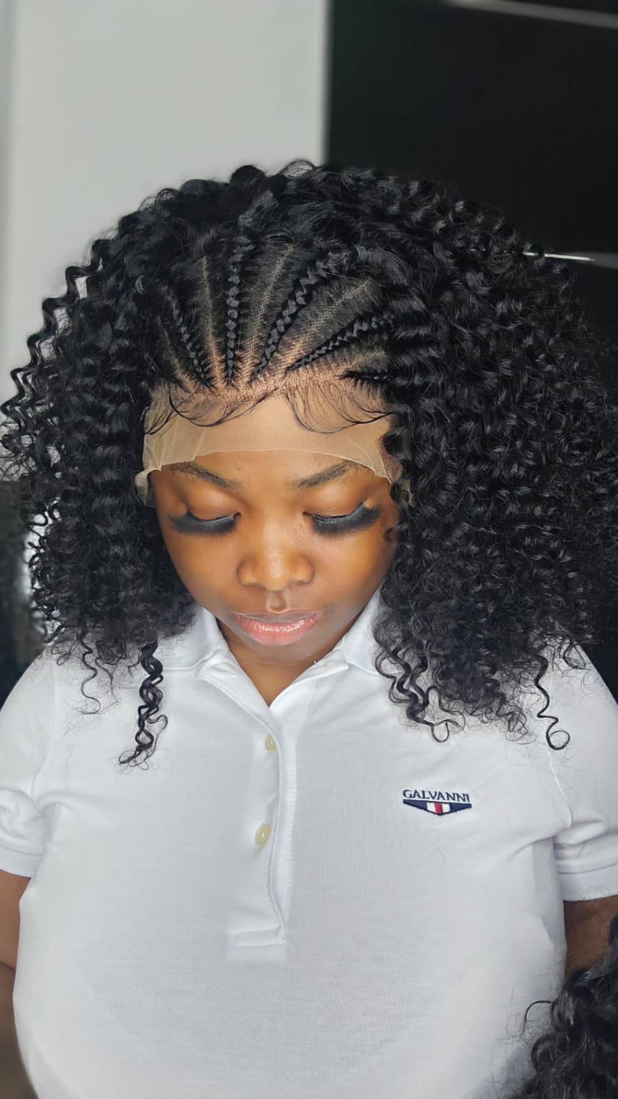 13x4 Lace Front Wig Deep Curl Braided Wigs Human Hair Wig