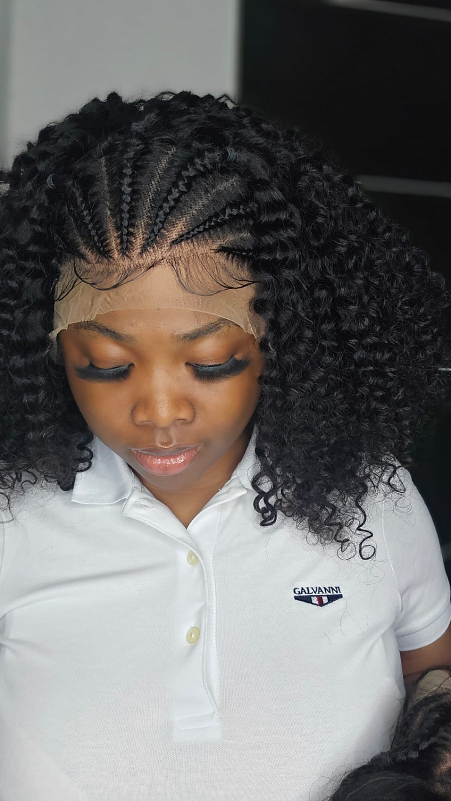 13x4 Lace Front Wig Deep Curl Braided Wigs Human Hair Wig
