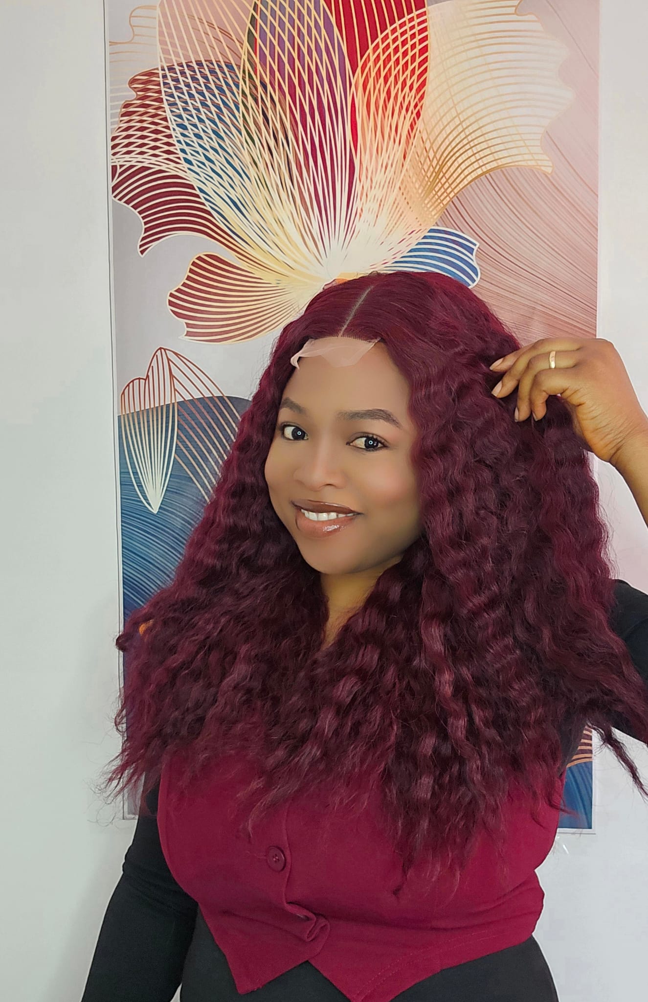 Burgundy  deep wave sdd 2x4 closure