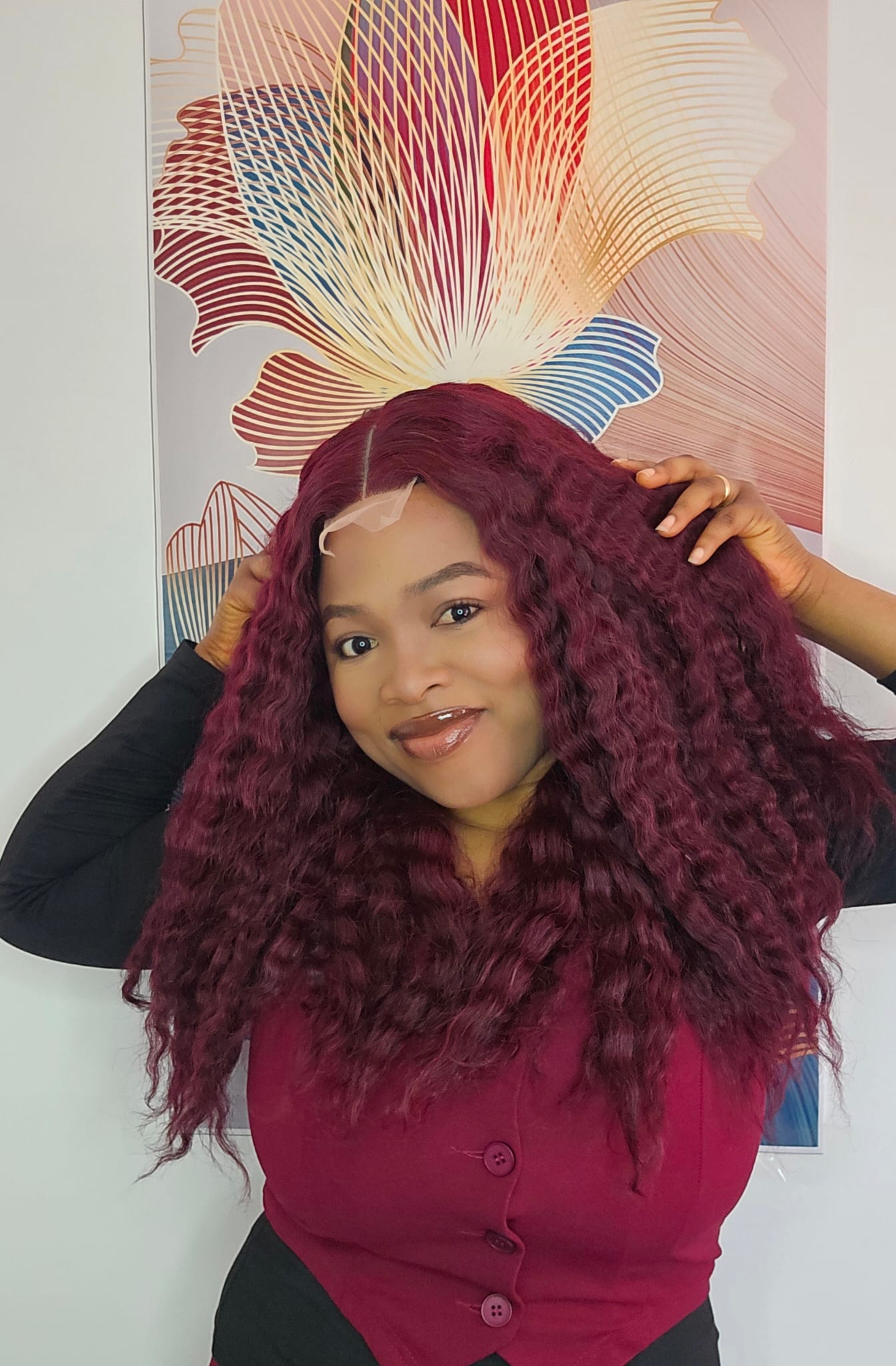 Burgundy  deep wave sdd 2x4 closure