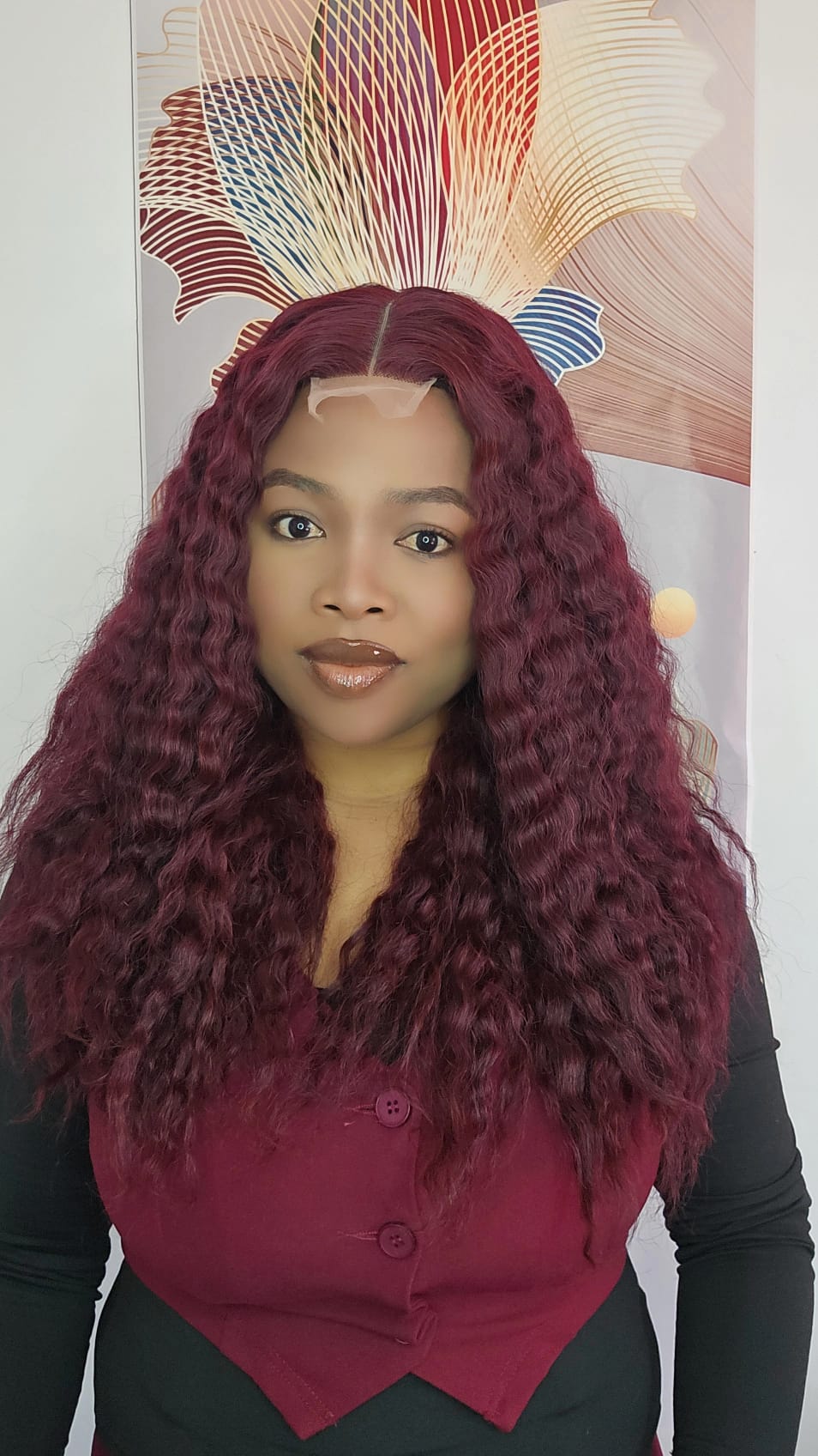 Burgundy  deep wave sdd 2x4 closure