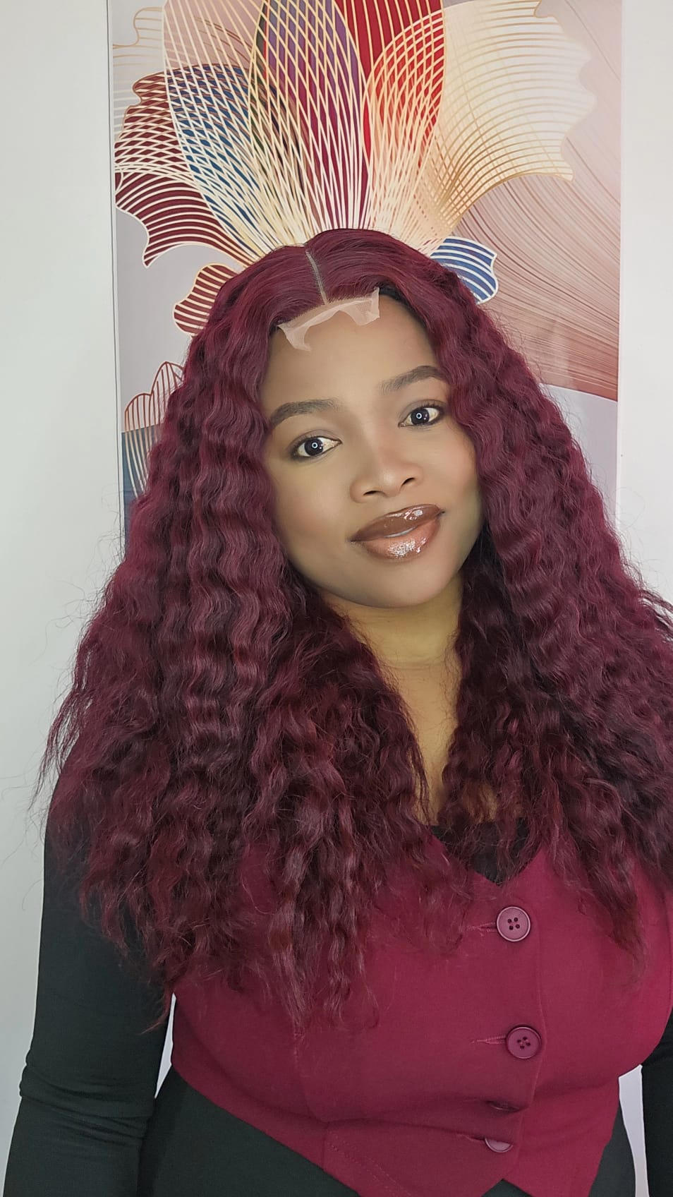 Burgundy  deep wave sdd 2x4 closure