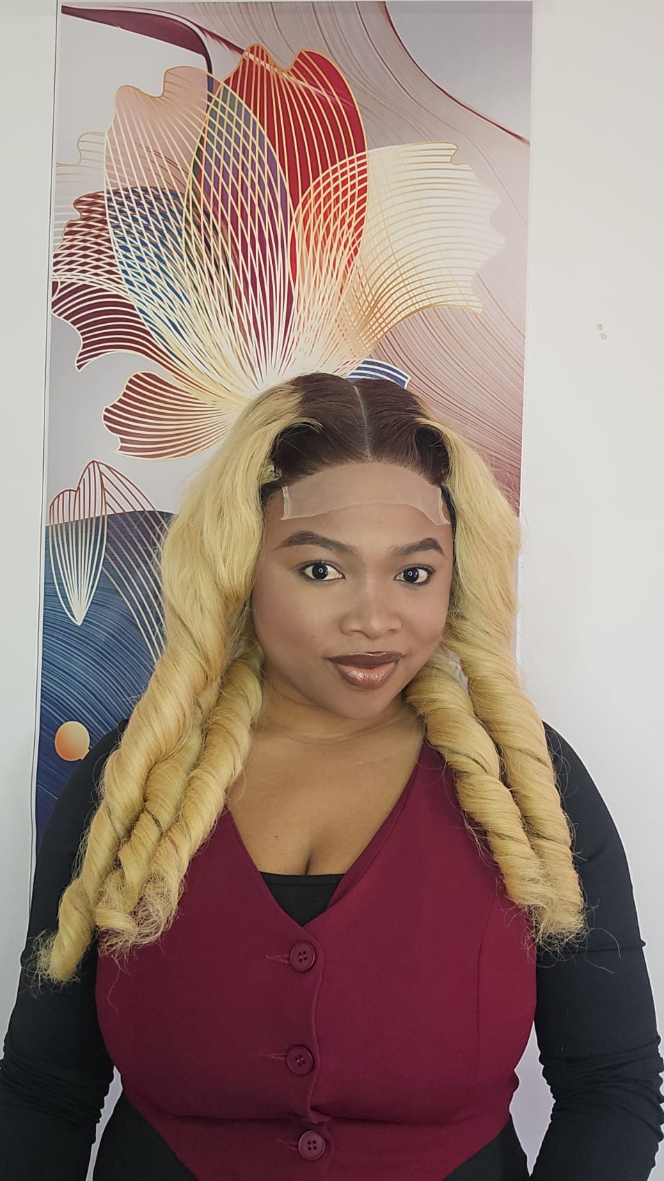 Donor Hair blonde Bouncy18"  5x5 closure
