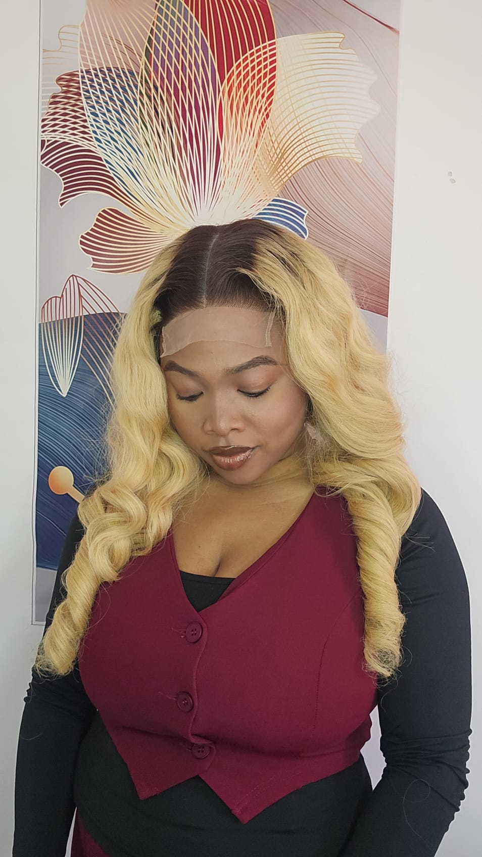 Donor Hair blonde Bouncy18"  5x5 closure