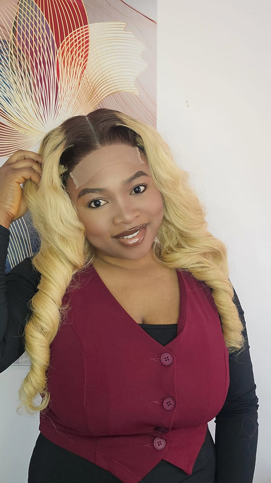 Donor Hair blonde Bouncy18"  5x5 closure