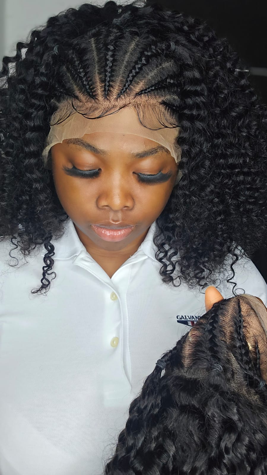 13x4 Lace Front Wig Deep Curl Braided Wigs Human Hair Wig