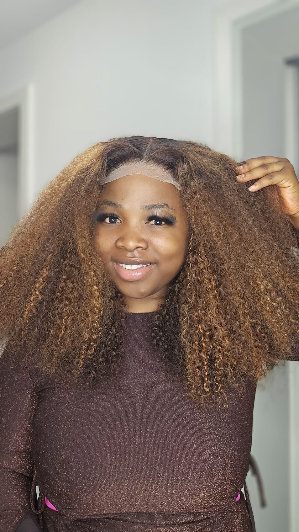 5x5 transparent lace color pixie curly wigs