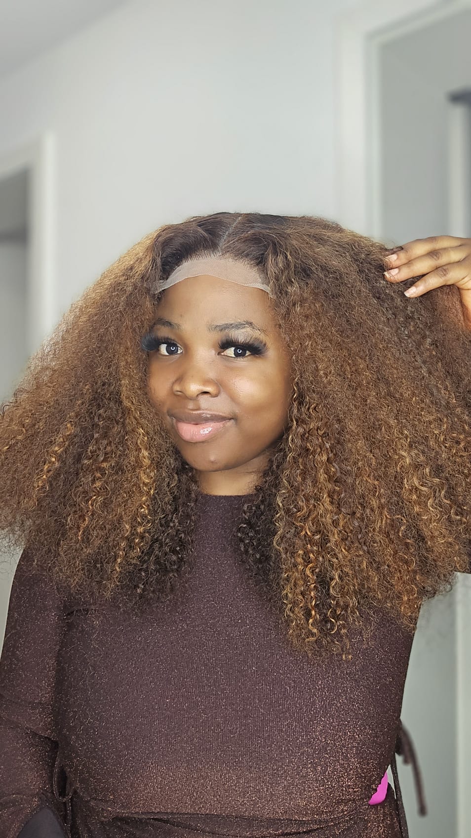 5x5 transparent lace color pixie curly wigs