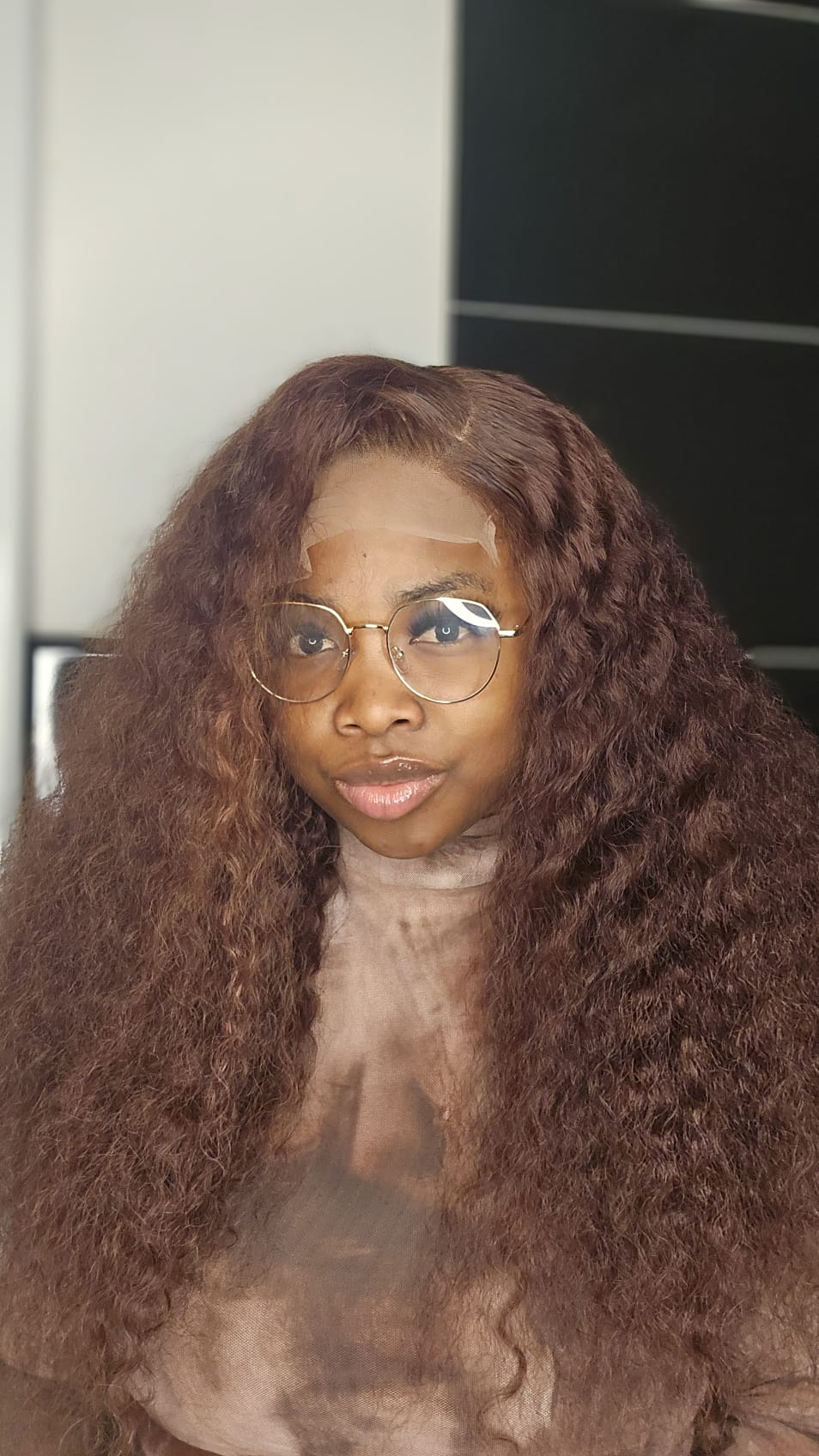 SDD human hair curly wig HD glueless lace piano