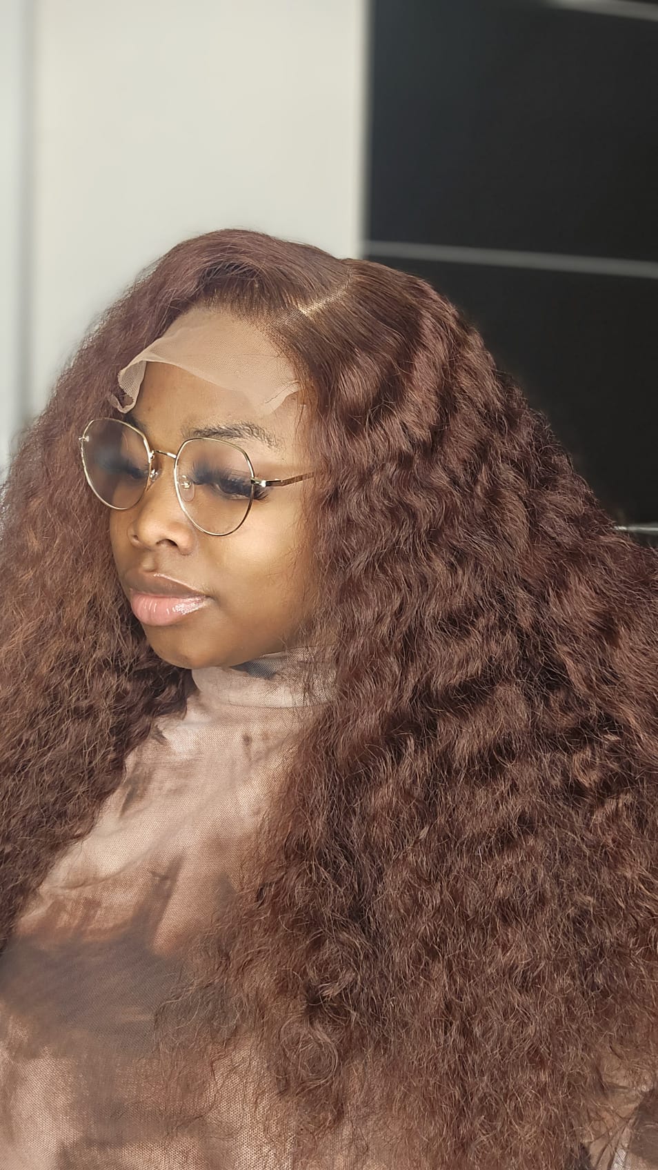 SDD human hair curly wig HD glueless lace piano