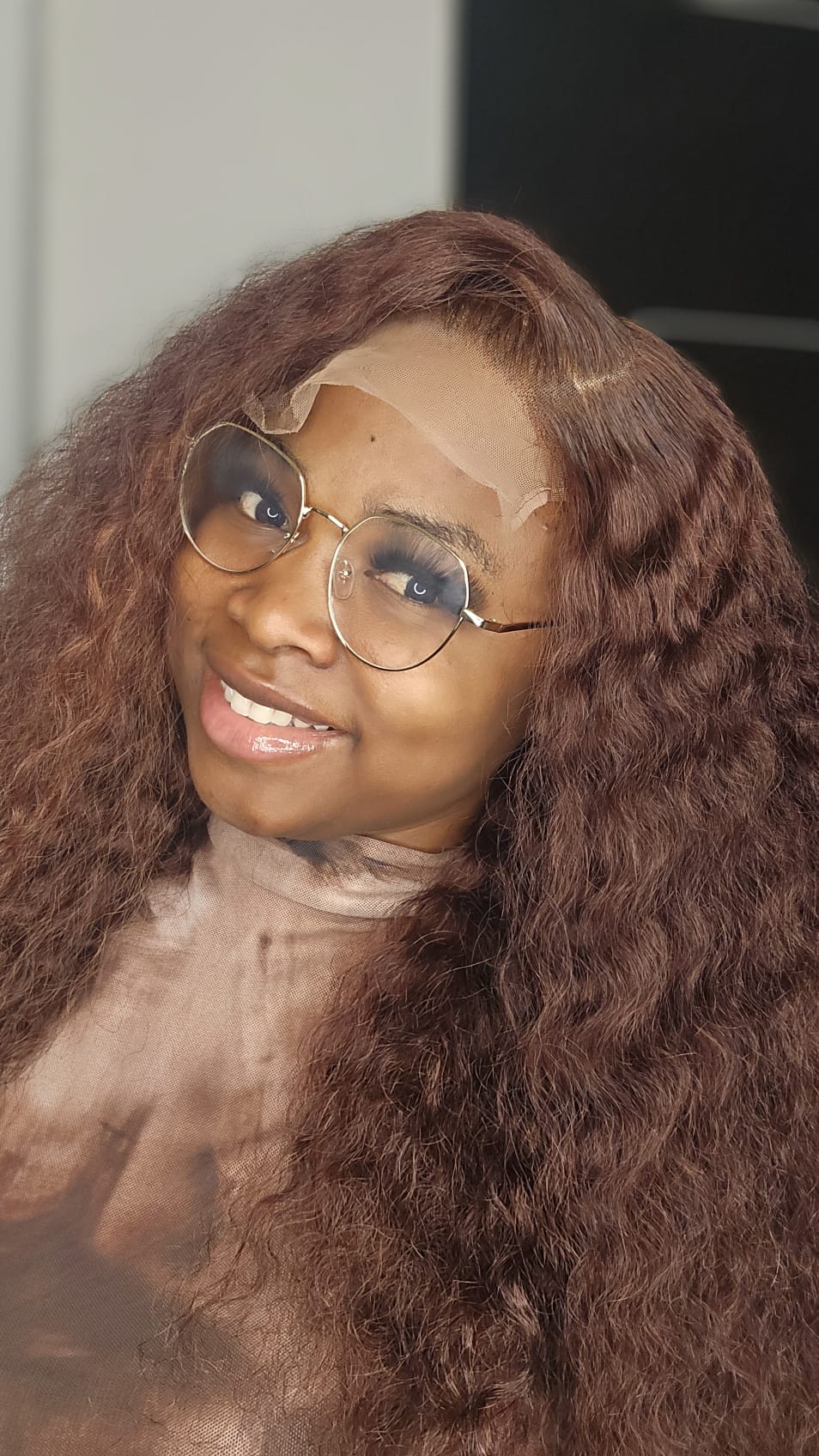 SDD human hair curly wig HD glueless lace piano