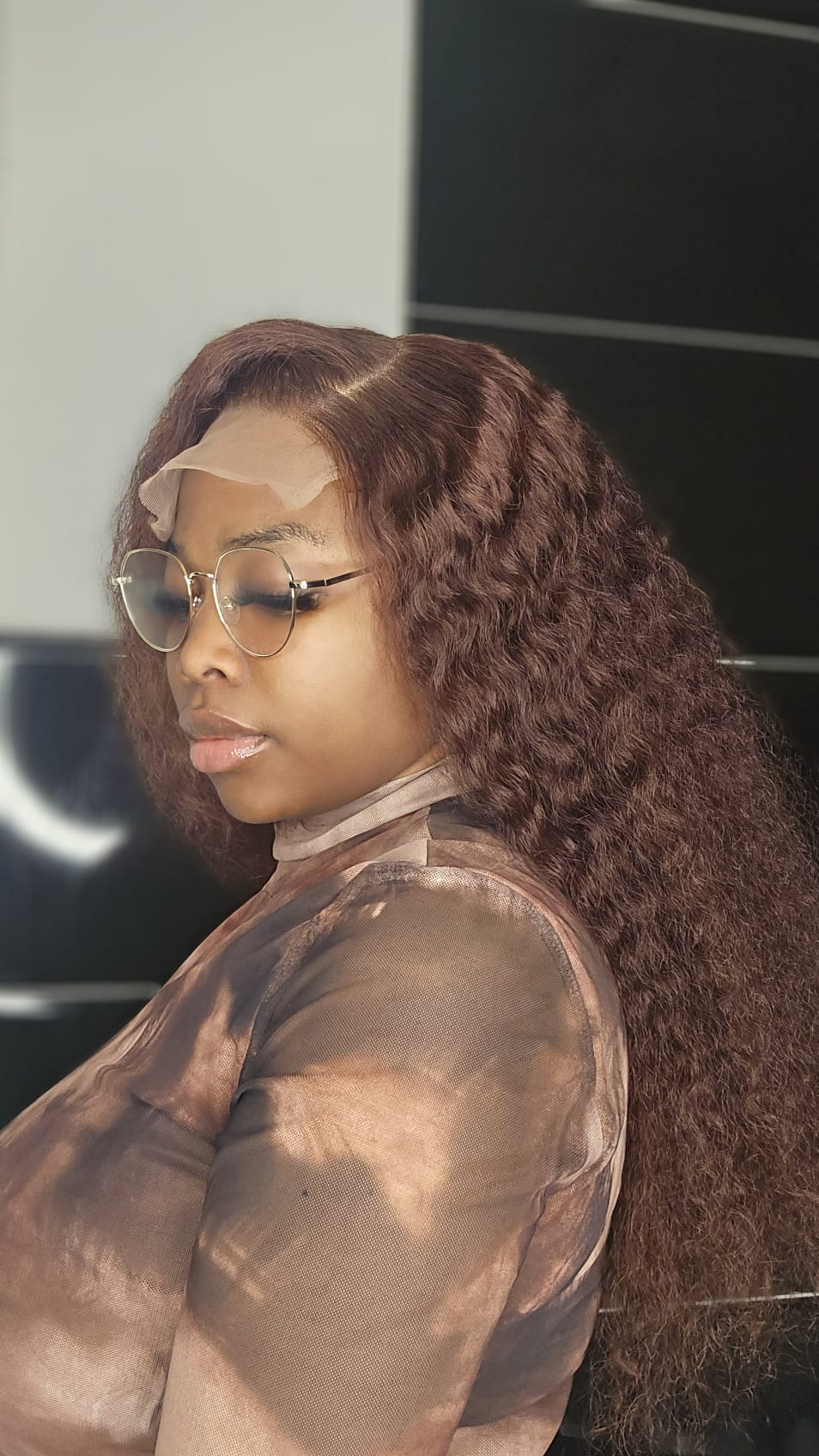 SDD human hair curly wig HD glueless lace piano