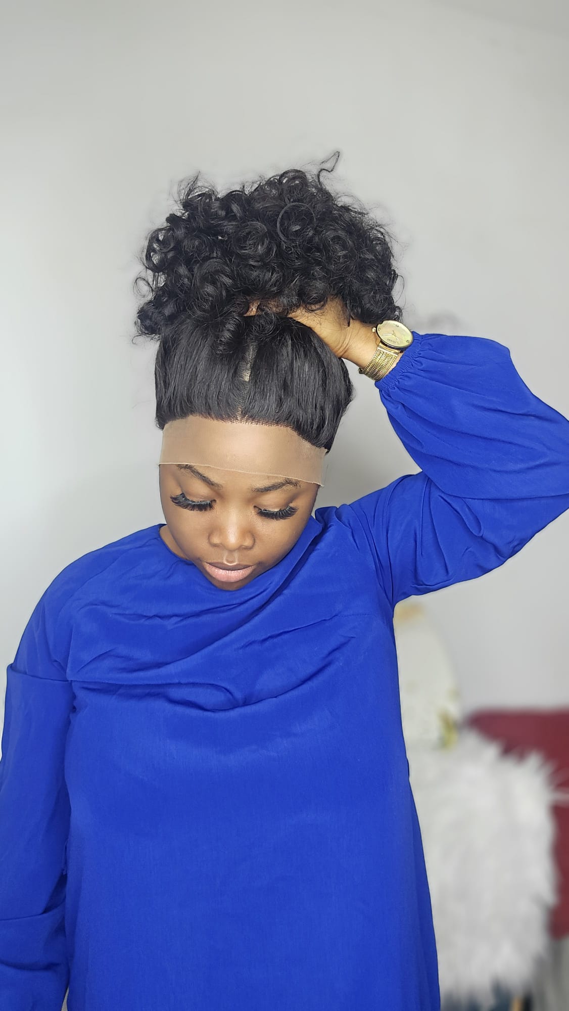 Natural roll bouncy Sdd 360 Wig