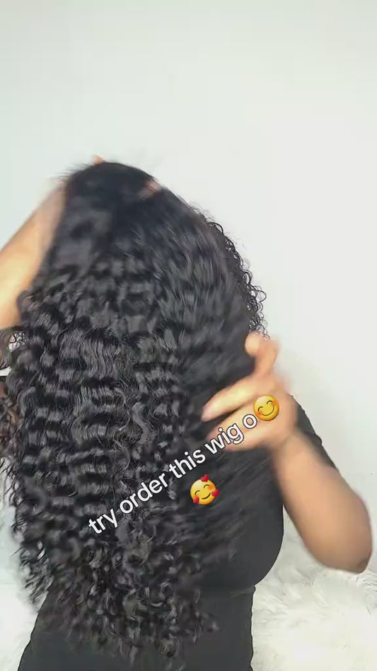 13x4 Lace Frontal Wig Deep Curls Human Hair Wig